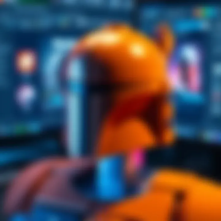 Screenshot of Blender showing a Lego-style Mandalorian helmet being created from STL mesh files