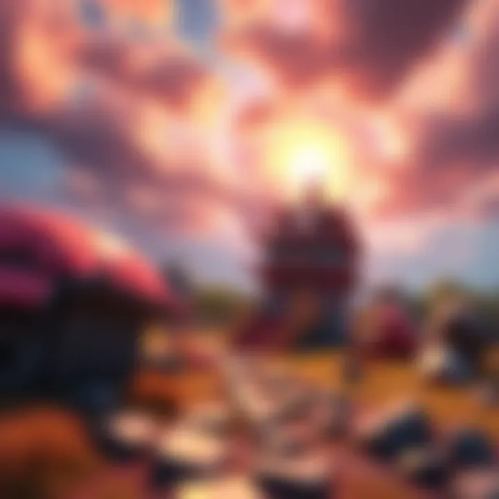 A colorful 3D render showing a fantastical scene created in Blender software, highlighting creativity and artistic struggle.