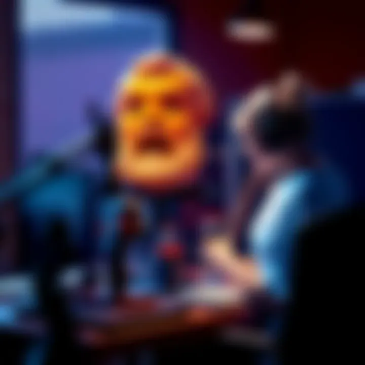 Blender Sculpture in Progress An artist working on a digital sculpture in Blender, showcasing modeling tools and creative setup.