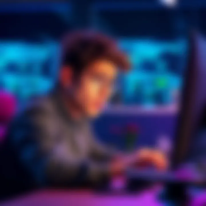 Blender User Frustrated by Snapping Issues A frustrated Blender user looking at their computer screen while trying to scale objects. The user appears puzzled and disappointed, highlighting the challenge of lacking fixed increment snapping.