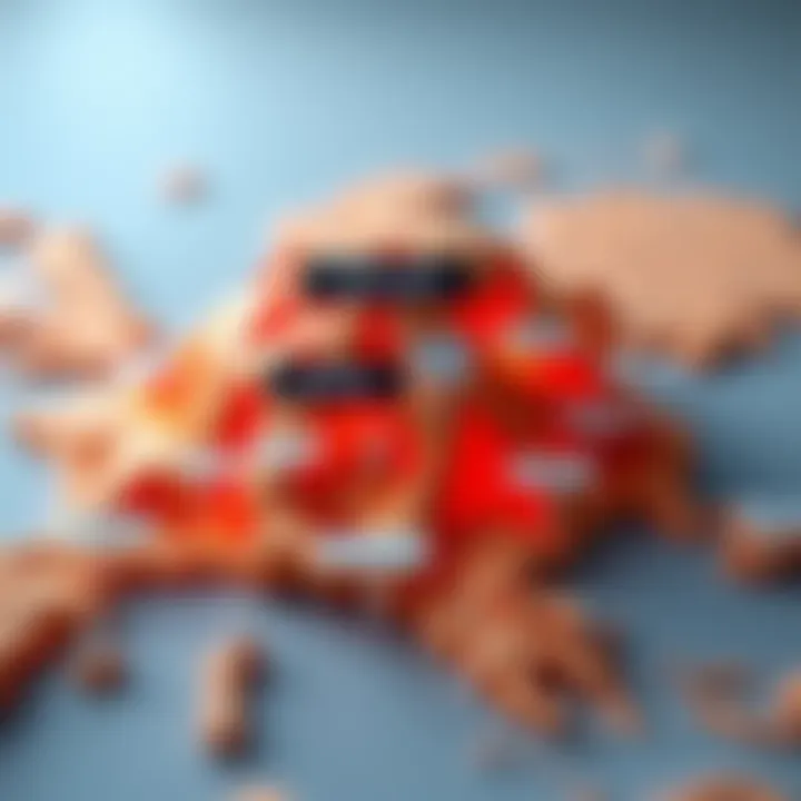 A 3D model in BlenderGIS showing labeled features and a legend, demonstrating how to add visual information to a digital map.