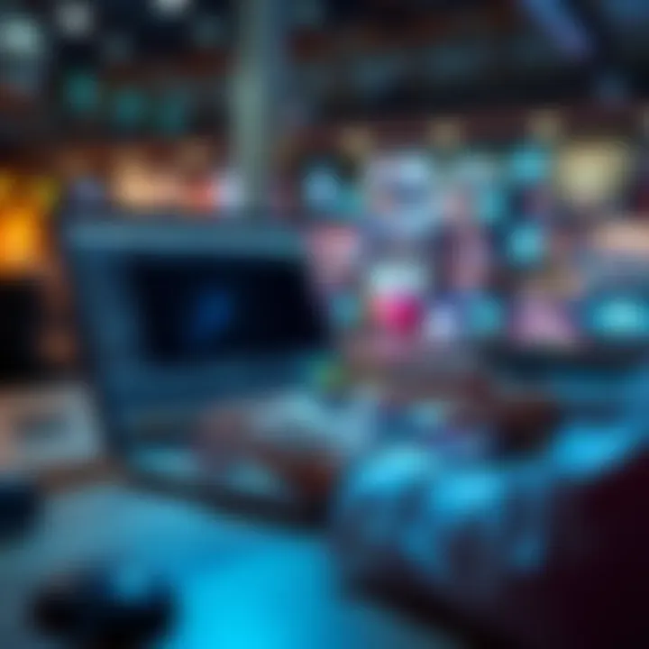 Person using a laptop to filter unwanted content from their social media feed