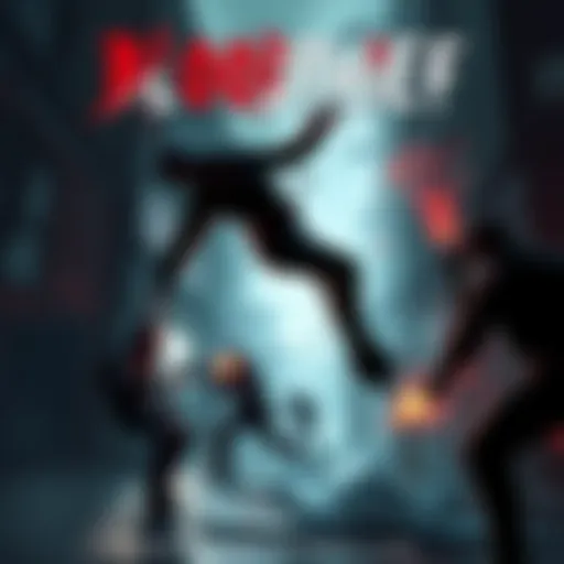 A character performing parkour while fighting off enemies in a dark urban setting, showcasing thrilling action in Bloodthief game.