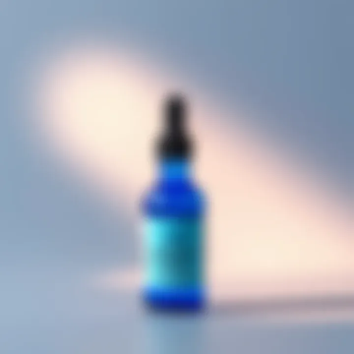 A blue serum bottle labeled as Blueberry Butterfly Tea Tonic, set against a clean background.