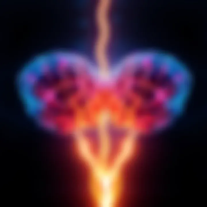 Visual representation of two human brains linked by bright, glowing lines to symbolize information exchange for body swapping concept
