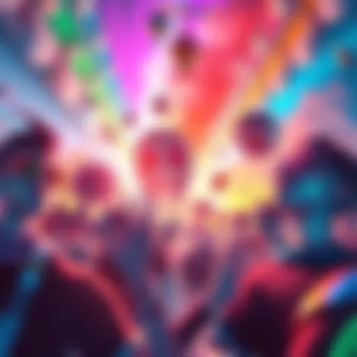 A vibrant and imaginative dream sequence depicting various creative themes and visual elements from 'Bonk!'.