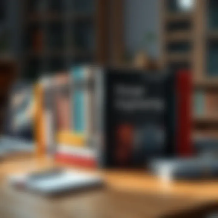 A collection of books on prompt engineering for AI, focusing on recent models like ChatGPT 5, displayed on a wooden table with a laptop and notebook nearby