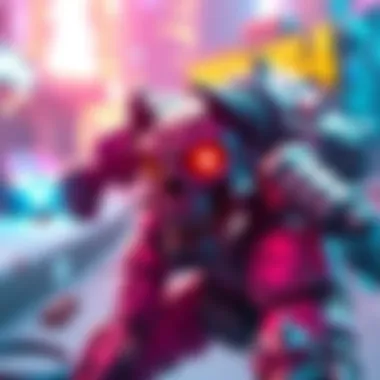 A vibrant scene from the Borderlands 4 music video featuring Des Rocs with colorful graphics and dynamic visuals.