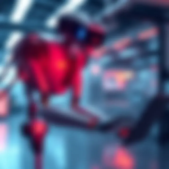 A Boston Dynamics humanoid robot being programmed with Google DeepMind AI technology in a modern laboratory setting.