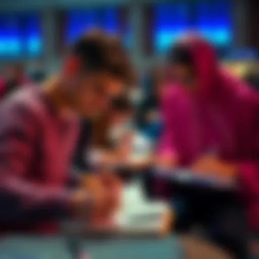 Students at Boston University writing in notebooks, showcasing their writing skills without AI assistance