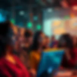 A group of people looking confused at their screens during a bot malfunction in a chat conversation.