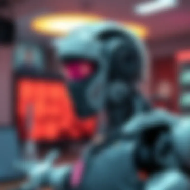 Bot in Roleplay Scene An AI bot portrayed as a character in a roleplay setting, focused on maintaining theme and interactions.