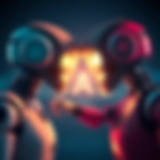 Bots with changed storylines Two robots representing gay and straight identities clashing, showing frustration among users around altered narratives.