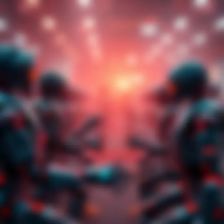 A digital representation of bots leaving comments on AI-related posts, highlighting repeated phrases and sign-offs to indicate potential bot activity.