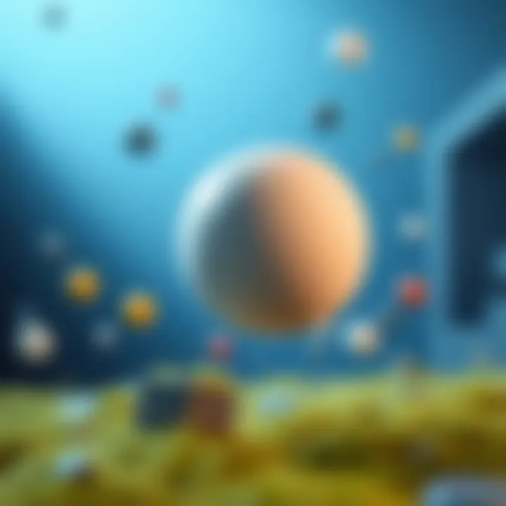 An illustration of a bouncing ball in the Godot Engine physics system, highlighting issues with object behavior due to material settings.