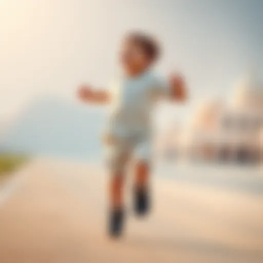 A young boy joyfully running with newly formed legs, showing happiness and freedom after a miraculous transformation.