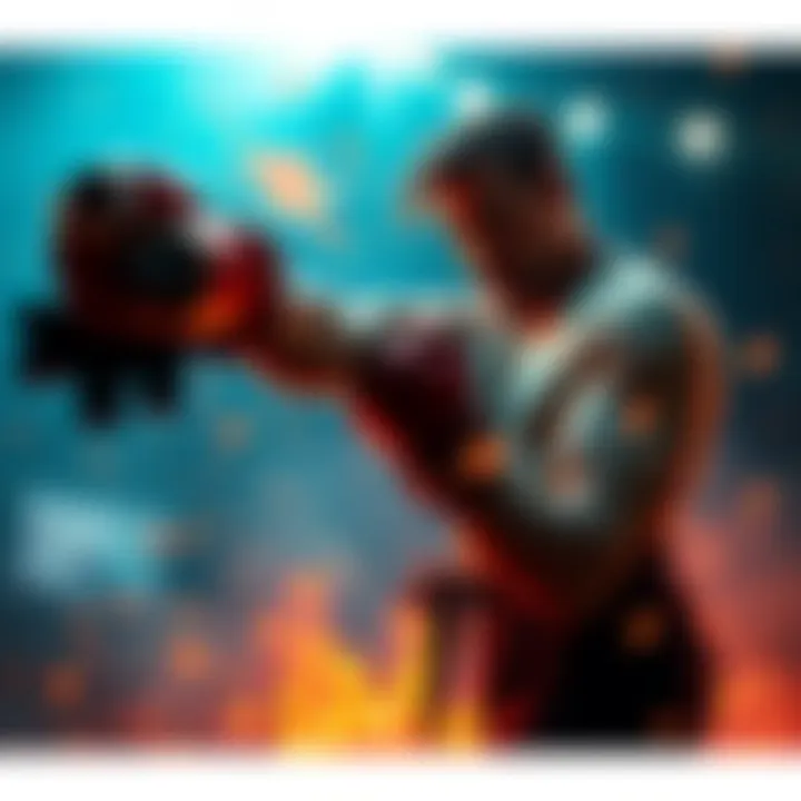 An AI-generated scene depicting a dramatic fight involving a digital version of Brad Pitt, showcasing intense action and excitement.