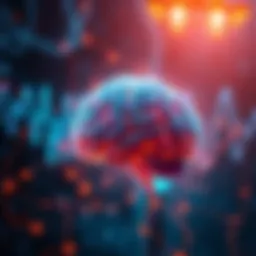 A visual representation of brain waves and neural connections showing activity during anesthesia, illustrating unconscious prediction capabilities.