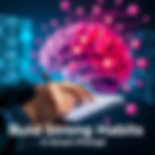 A person writing down habits on a notepad with a brain illustration in the background, symbolizing the connection between neuroscience and habit formation.