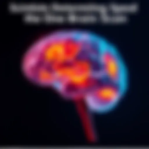 A brain scan showing areas of the brain with highlighted sections indicating aging speed