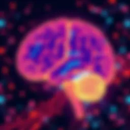 A brain scan showing neural activity with digital overlays representing AI technology interpreting thoughts and dreams.