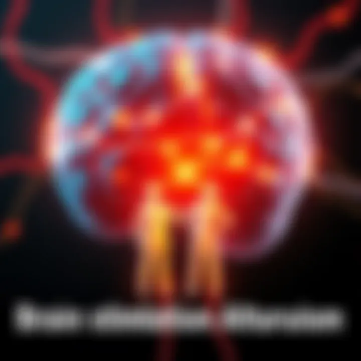 A visual of a brain with highlighted frontal and parietal lobes, depicting electrical stimulation and images of people making selfless choices