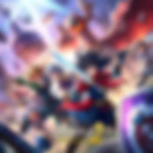 A group of diverse heroes engaging in a strategic battle within a colorful, hand-crafted world filled with rich lore.