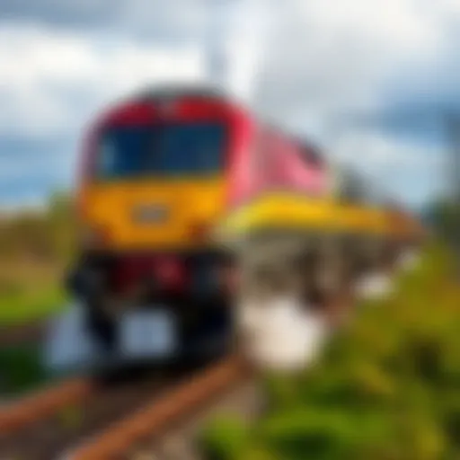 A British Rail Class 47 train on the tracks showcasing its design and colors