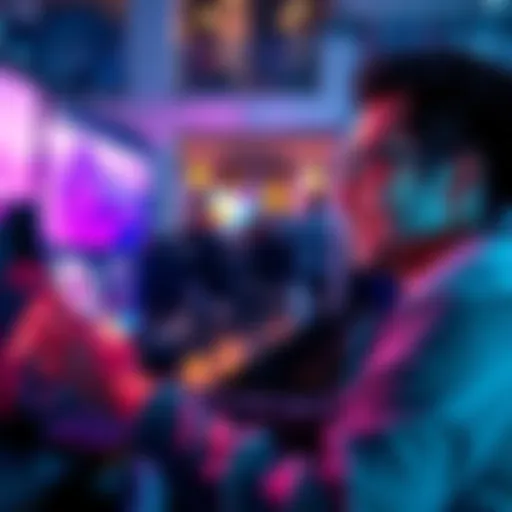 A person looking at a screen displaying public adventures with a satisfied expression
