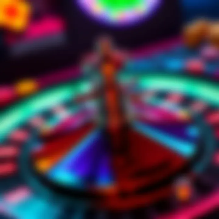 A close-up of a gaming prototype inspired by Buckshot Roulette, featuring unique design elements and vibrant colors.