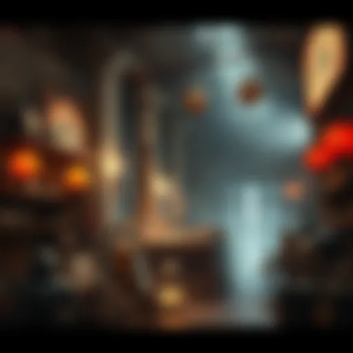 A burial shop filled with unique artifacts and decorations in a post-apocalyptic world, showcasing elements of AI art and storytelling.