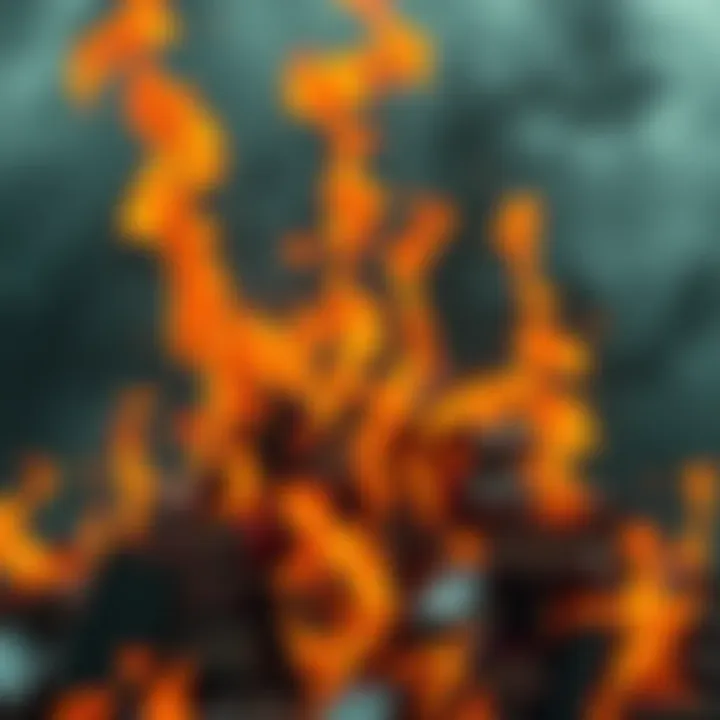 A pile of burning books with flames rising, symbolizing censorship and suppression of knowledge