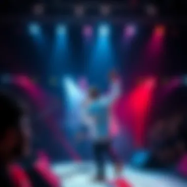 Buzz Ballino Performing on Stage Buzz Ballino engaging the crowd with his music, showcasing his talent and energy during a live performance.