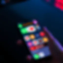 A smartphone displaying various BuzzFeed AI applications designed for content creation and engagement.