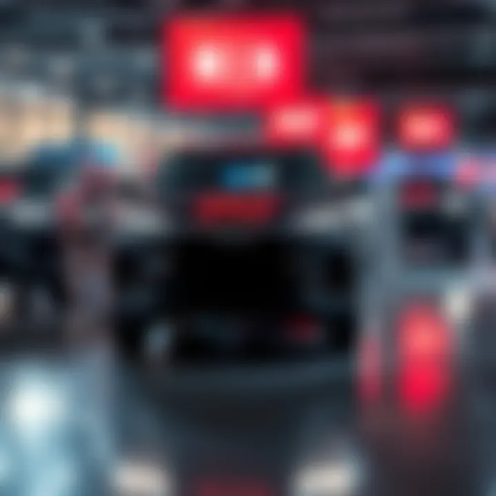 A BYD electric vehicle in a dealership with a 'Sale' sign, reflecting reduced sales in China's EV market.