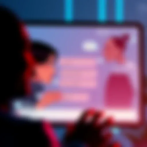 A digital screen showing intense chat interactions with emotional expressions between characters, reflecting themes of vulnerability and possessiveness in modern communication.