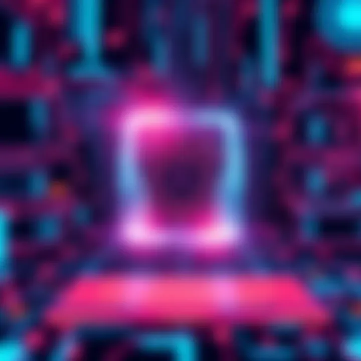 An illustration showing a futuristic AI interface with digital elements and vibrant colors, symbolizing the impact of artificial intelligence on technology.