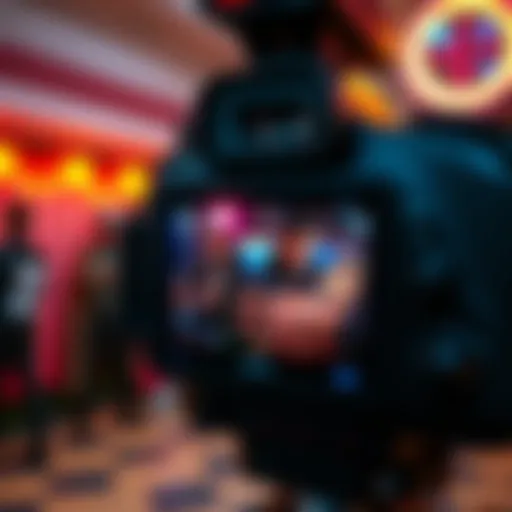 A camera captures a vibrant character scene with perfect framing, highlighting the importance of shot composition
