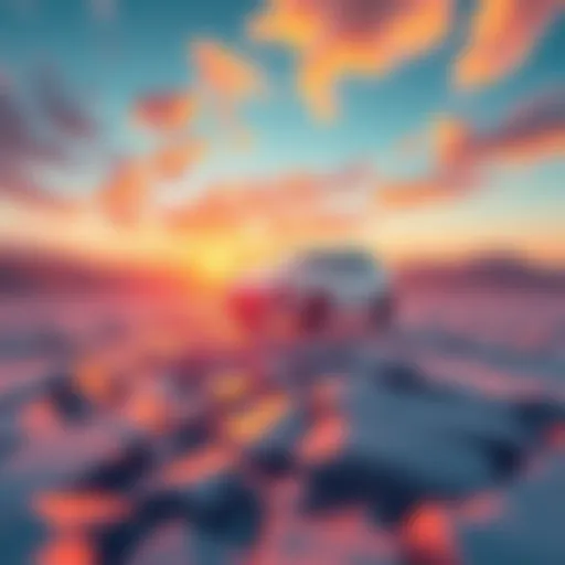 Illustration showing a camera moving with PNG images layered above a ground layer, demonstrating the challenge of keeping the PNGs level
