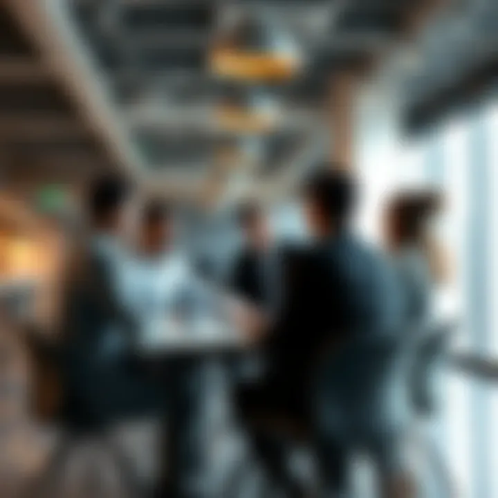 A group of candidates studying job interview techniques and discussing challenges at a table