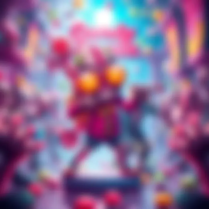 A confectioner fighting off candy-addicted zombies in a colorful game scene