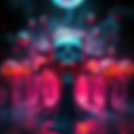 Colorful capsule art featuring surreal elements related to psychological horror from The Infected Soul game.