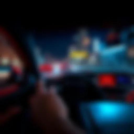A car visibly shaking while being driven in a mobile game setting