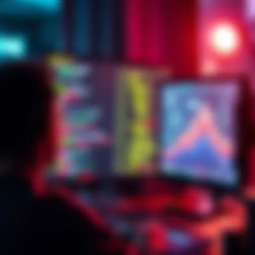 A person looking at a computer screen displaying code and web design elements, symbolizing a shift from game development to web and machine learning careers.