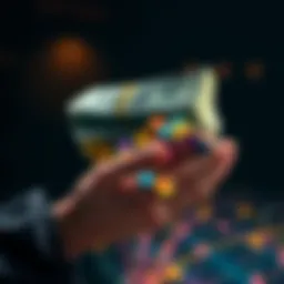 A hand holding stacks of cash and colorful tokens, symbolizing spending in engineering