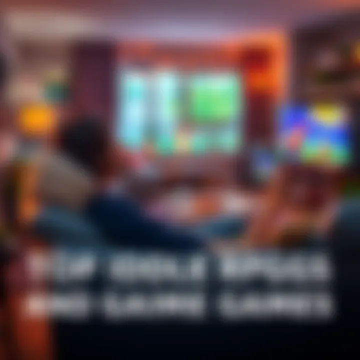 A person relaxing on a couch, enjoying a mobile idle RPG game while watching TV, surrounded by cozy living room décor.