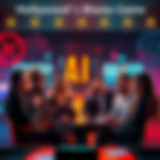 A group of actors and filmmakers in a lively debate about the role of AI in writing, with film reels and scripts in the background