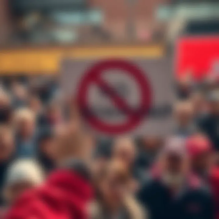 A hand holding a sign that says 'No Censorship' in front of a crowd with diverse people