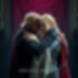 Cersei and Jaime Lannister share a heartfelt hug, showcasing their strong bond and reunion, set against a dramatic backdrop.