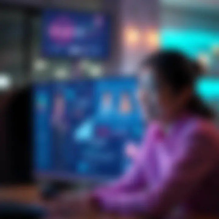 A person smiling while interacting with Chai Ai on a screen, showcasing companionship and emotional support.